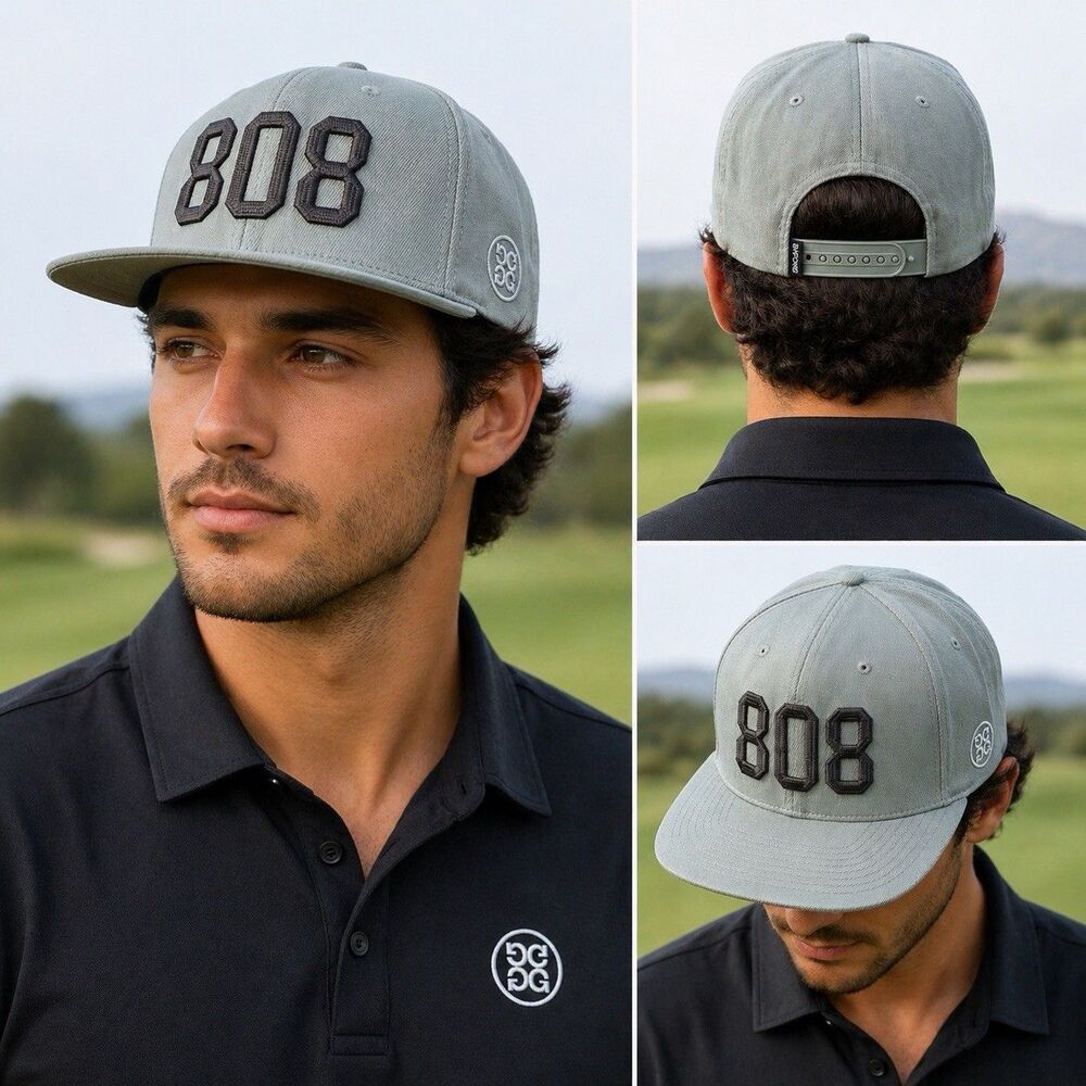 G/FORE 808 Aloha Golf Snapback Hat Light Sage Green Performance Cap EUC